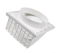 Grille d'évacuation murale extérieure 185 x 128 x 98 mm, sortie de conduit étanche avec volet anti-retour, design ABS sans ressort, pour ventilateur extracteur de cuisine et salle de bain (150)