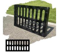 Grille d'évacuation rectangulaire en Fonte Robuste pour Drainage extérieur, couvercles de caniveaux pour sols et allées en béton (50 x 20 x 4 cm - 20 x 8 x 1,6 po)