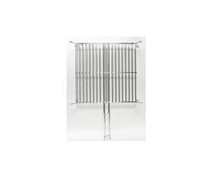 Grille double sur pieds en acier chromé 40 x 40 cm
