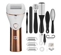 Grille électrique pour les pieds - Callosités Polly rechargeable, kit de pédicure | Feet Care Appliance avec 3 rouleaux exfoliants, peau sèche et mortelle dure, soins des talons