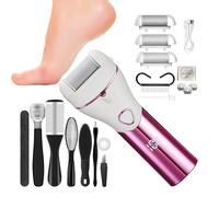 Grille électrique pour les pieds - Callosités Polly rechargeable, kit de pédicure | Feet Care Appliance avec 3 rouleaux exfoliants, peau sèche et mortelle dure, soins des talons