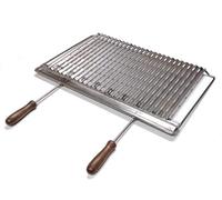 Grille en acier aisi304, grille inox18/10 pour barbecue avec récupération d'huiles (84 x 40 cm)