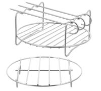 Grille en Acier Inoxydable Double Couche pour Friteuse à Air Chaud | Lot de Set, Bords Lisses et Finition Polie, Cuisson Vapeur, pour Barbecue Charbon et Marmite