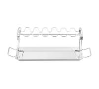 Grille en forme d'aile de poulet - Grille de poulet avec plateau d'égouttement | Outil de cuisine anti-adhésif pour barbecue | Parfait pour les barbecues en plein air, le camping, la cuisine dans le