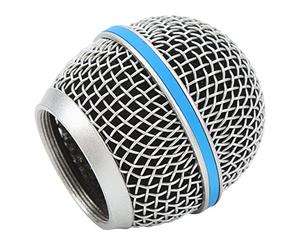 Grille en Maille à Tête Sphérique pour Microphone en Acier Inoxydable pour Shure Beta58 Beta58A SM58 SM58LC SM58S SA-M30 SV100 UT2 PGX24 SLX4, Filtre Intérieur en Mousse