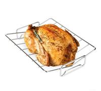 Grille en V pour rôtir la dinde en acier inoxydable, grille à rôtir pour griller la volaille, le poulet et le porc pour rôtir la poêle pour Kamado, accessoires pour œufs verts, passe au lave-vaisselle