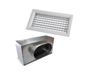 Grille et plénum latéral 200 mm dim. 400x200