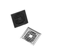 Grille Evacuation eau Exterieur Couverture carrée de bande Drainage d'eau plancher 10 * 10CM en acier inoxydable for le balcon cuisine jardin salle bains(A-Gun black)