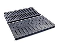 Grille Evacuation eau Exterieur Grille de Drainage des égouts en résine plastique, gouttière, couverture puits, d'égout, Style trou rond(Size 490X300X20mm)