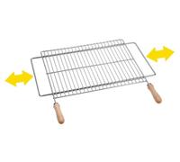 Grille extensible zinguée de 60 x 40 cm, idéale pour les grillades, fabriquée en acier, robuste et durable.
