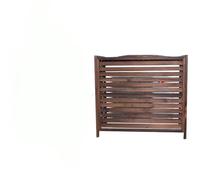 Grille extérieure en bois for climatiseur, couverture extérieure en bois massif, support à fleurs, présentoir à persiennes, étagère de rangement(Size:110X50X85Cm)