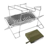 Grille extérieure pliable en acier inoxydable pour feux de camp, accessoires de barbecue pour feu de camp, jardin, camping, terrasse, barbecue, activités