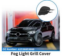Grille Feux Brouillard Avant Couverture InfšŠrieure Pare-Chocs Avant Inserts Couverture Feux Brouillard No.A2538853600 Pour Mercedes-Benz Glc300 16-19 Noir Abs 1 Pc Droit Voiture