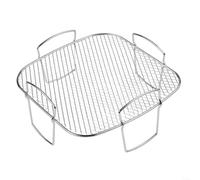 Grille Friteuse à Air Acier Inoxydable 21cm Pliable | Acier inoxydable 304, résistant chaleur, pliable gain place, 21x21x6cm, ergonomique