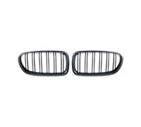 Grille frontale forme noir brillant Pour BMW 520 535 530i 2010-2017 Noir Fibre De Carbone Look M Double Lamelle Chromé Kindey Calandre Calandre Avant(Glossy Black)