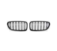 Grille frontale forme noir brillant Pour BMW 520 535 530i 2010-2017 Noir Fibre De Carbone Look M Double Lamelle Chromé Kindey Calandre Calandre Avant(Matte Black)