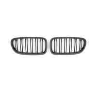 Grille frontale forme noir brillant Pour BMW 520 535 530i 2010-2017 Noir Fibre De Carbone Look M Double Lamelle Chromé Kindey Calandre Calandre Avant(Carbon Look)