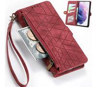 Grille Géométrique Coque avec Oppo A5x 2025, Fermeture éclair Poche, Boutons et Fente pour Carte Cover pour Oppo A5x 2025-03