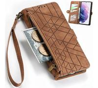 Grille Géométrique Coque avec Oppo K12x, Fermeture éclair Poche, Boutons et Fente pour Carte Cover pour Oppo K12x-06