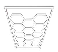 Grille hexagonale Led Light for Auto Detailing Shop/Garage/Workshop IP54 2 Year Warranty 15.88 ft x 7.98 ft AC 100-240V