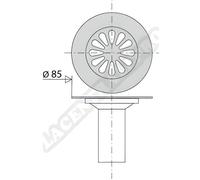 Grille inox MARGUERITE sortie latérale avec tube g
