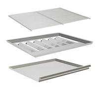 Grille (L) 60 x (P) 48 cm + flamme Tôle + Bain Graisse, pour Partystrahler. (64 x 52 cm), 3 ampoules