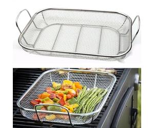 Grille Légumes Profonde 38cm pour Barbecue Extérieur | Maille fine acier , empêche pour chutes petits légumes, cuisson uniforme, pour idéal pour asperges champignons