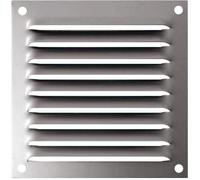Grille métallique à persienne + moustiquaire - 100 x 100 mm