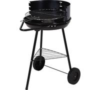 Grille Noir Avec Roues Barbecue de Jardin à Charbon Bois Rond