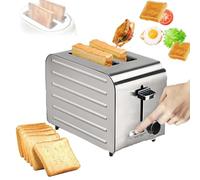 Grille-pain 2/4/6 Entièrement Automatique, Grille-pain Escamotable avec Fonctions de Dégivrage/réchauffage/annulation, Grille-pain Commercial en Acier Inoxydable avec Fentes Indépendantes Et Ext 2PCS