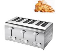 Grille-pain 2/4/6 Tranches, Grille-pain Commercial Avec 7 Réglages De Brunissement Variables Et Fonctions Dégivrage/réchauffage/annulation, Idéal Pour Les Tranches épaisses 6-Slices