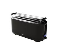 Clatronic Grille-pain TA 3802 – 4 tranches, fentes longues, support pour petits pains – Noir