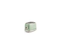 Grille-pain 2 fentes 815w acier vert vintage retro thermostat 6 positions ariet155/2