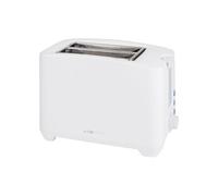 Clatronic Grille-pain compact 2 tranches | avec fonction décongélation/réchauffage/arrêt rapide | avec support pour petits pains |blanc|aussi pour petits pains grillés & gaufres prêtes à cuire|TA 3801