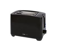 Clatronic 2 tranches compact | avec fonction décongélation/réchauffement/arrêt rapide | avec support à petits pains |noir| aussi pour petits pains de mie & gaufres prêtes à l'emploi | TA 3801