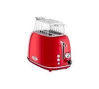 ProfiCook® Grille-pain design vintage | Grille-pain à 2 tranches | Wide-Slot (fentes à toast extra larges) | Boîtier métallique | Grille-pain rétro avec support à petits pains | PC TA 1193 rouge