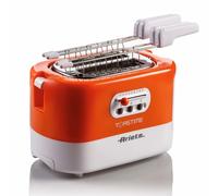 Ariete Grille-pain GAL-130292 Toastime – 2 tranches, 9 niveaux, décongélation, Blanc/Orange