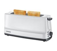 SEVERIN Grille-pain automatique 800 W, Toaster compact 1 fente jusqu'à 2 tranches, Grille-pain électrique avec réglage du degré de brunissage & fonction décongélation, blanc, AT 2232