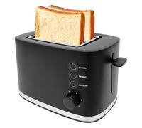 Grille-pain 2 tranches en acier inoxydable avec fonction décongélation et réchauffage, 6 niveaux de grillage réglables avec tiroir ramasse-miettes, grille-pain compact pour bagels, pain, gaufres