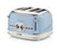 ARIETE Grille-pain 4 Fentes 1600W Ramasse-miettes Amovible Bleu Rétro