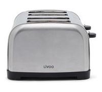 Livoo - Grille-pain 4 fentes DOD197 - fente large de 3 cm, 1500-1700 W, 3 fonctions, 2 thermostats indépendants réglables (7 niveaux)