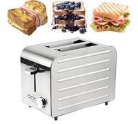 Grille-pain 4 Tranches À Fentes Larges, Grille-pain Commercial Entièrement Automatique À Ressort, Plateau Ramasse-miettes Amovible, 7 Niveaux De Brunissage, 220 V(2 piezas)