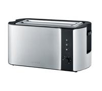 Grille-pain 4 tranches AT 2590, acier inox / noir