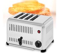Grille-pain 4 tranches avec fentes extra-larges, grille-pain en acier inoxydable de 2,24 kW avec fonction de minuterie de 1 à 5 minutes, taille de la grille 150 x 27 x 140 mm, pour restaurant ou usage