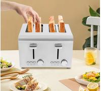 Grille-pain, 4 tranches, cuisine, petit déjeuner, grille-pain en acier inoxydable, argent