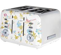 Grille-pain 4 Tranches Laura Ashley inox Vintage avec Réchauffe Viennoiserie