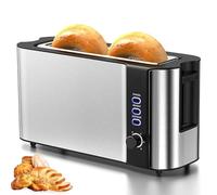 Grille-pain À 2 Tranches À Longue Fente, Machine À Pain Commerciale avec 6 Commandes de Teinte de Brunissement Variables, Réglages de Décongélation/réchauffage/annulation, Grille-pain Électrique Pour