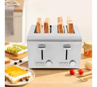 Grille-pain à 4 assiettes - 1500 W / 50 Hz - Acier inoxydable 430 - Extra large - Démontage extra large - Réchauffement familial - Boulangerie - Snack-bar - Petits pains, bagels et gaufres