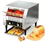 Grille-pain À Convoyeur Commercial 300 Tranches Par Heure, 1300W, Acier Inoxydable avec 7 Niveaux de Brunissage, pour Pain, Restaurant, Boulangerie