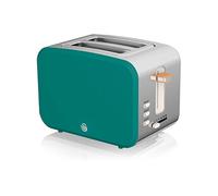Swan Grille-pain ST14610GREN Design moderne Nordic 900W Fente large 2 tranches Vert